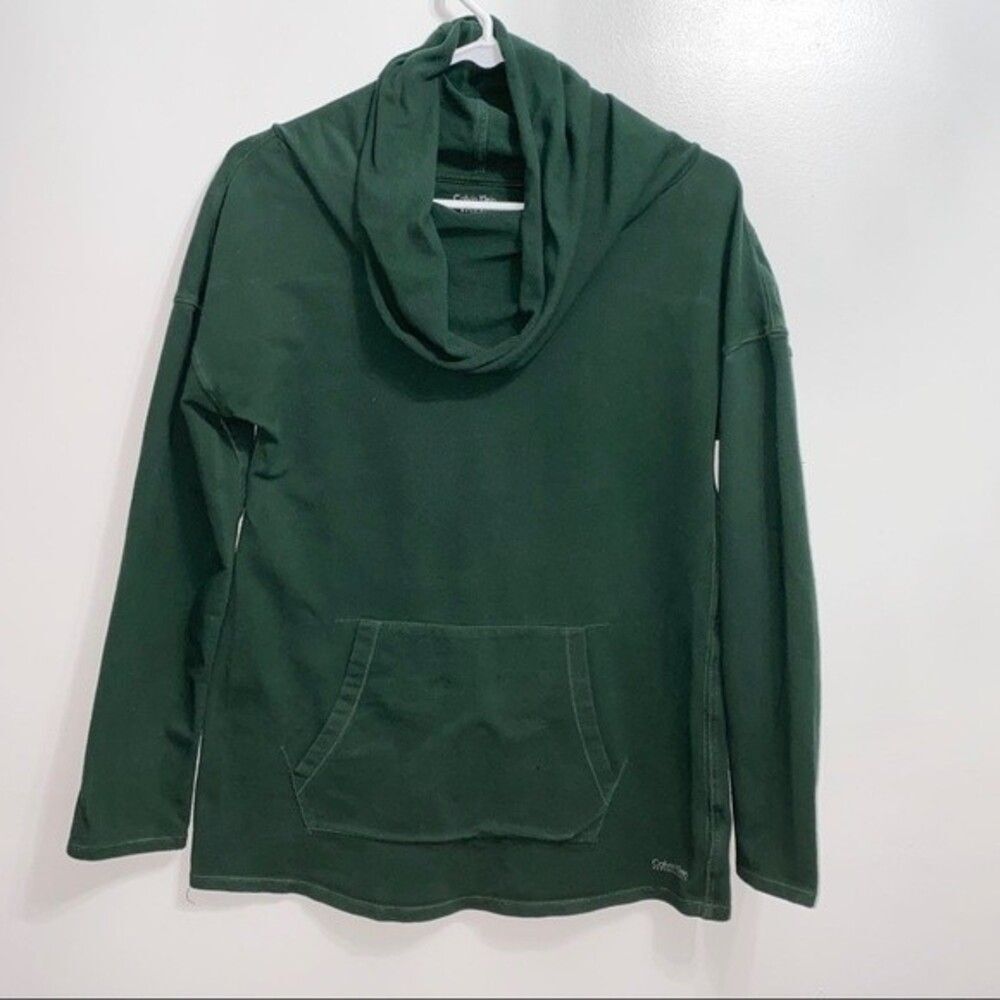 Calvin Klein Women’s Sz XS Green Performance cowlneck sweatshirt 144B5